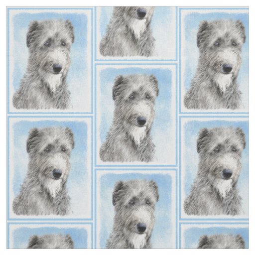 Scottish Deerhound Painting - Cute Original Dog Ar Fabric
