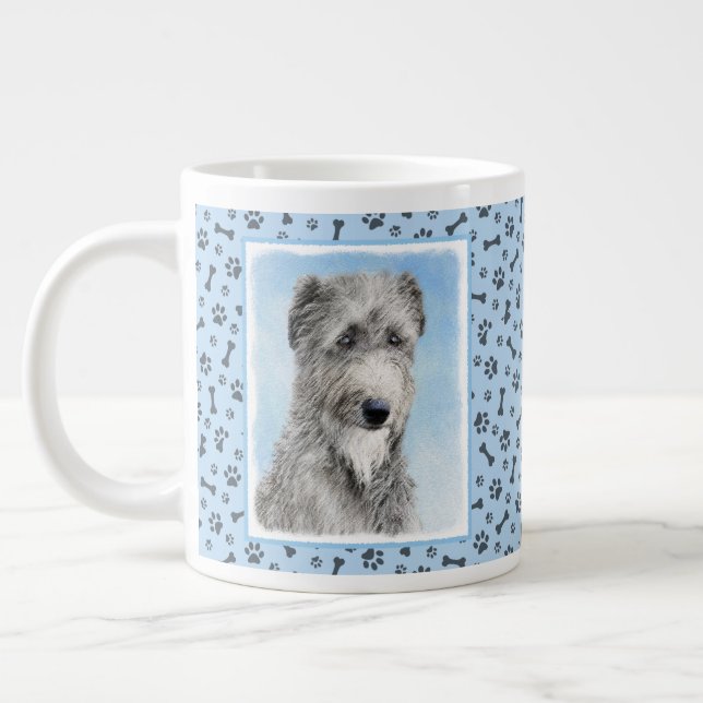 Scottish Deerhound Painting - Cute Original Dog Ar Giant Coffee Mug (Left)