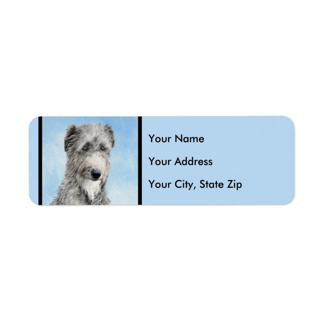 Scottish Deerhound Painting - Cute Original Dog Ar Label (Front)
