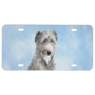 Scottish Deerhound Painting - Cute Original Dog Ar License Plate