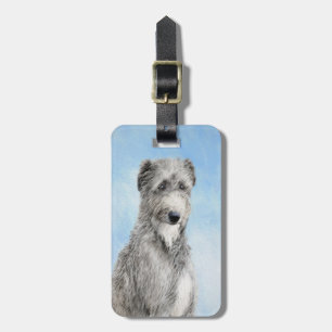 Scottish Deerhound Painting - Cute Original Dog Ar Luggage Tag