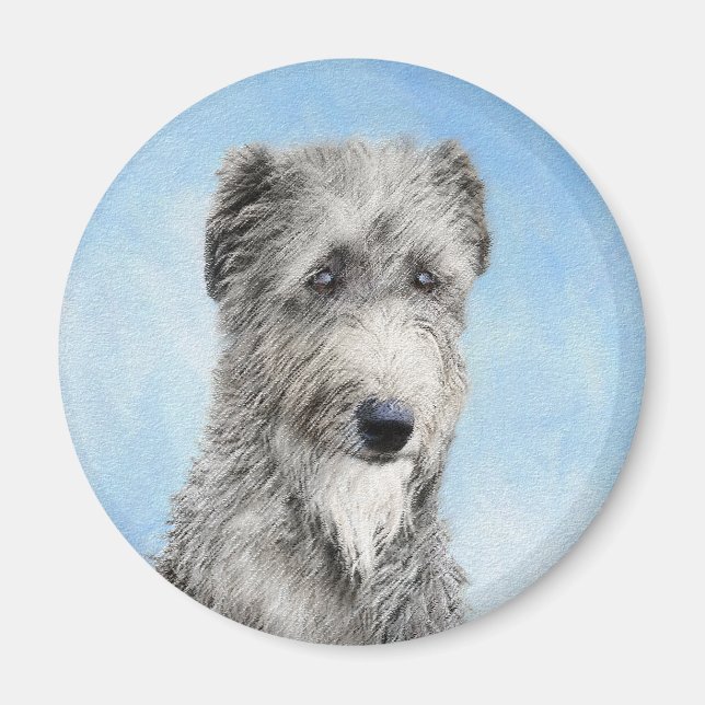 Scottish Deerhound Painting - Cute Original Dog Ar Magnet (Front)