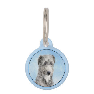 Scottish Deerhound Painting - Cute Original Dog Ar Pet ID Tag