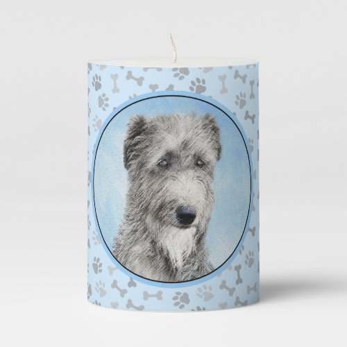 Scottish Deerhound Painting _ Cute Original Dog Ar Pillar Candle