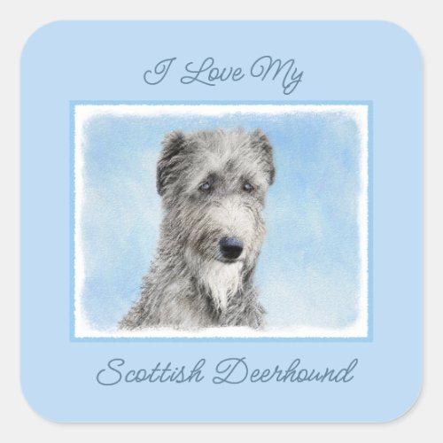 Scottish Deerhound Painting _ Cute Original Dog Ar Square Sticker