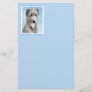 Scottish Deerhound Painting - Cute Original Dog Ar Stationery