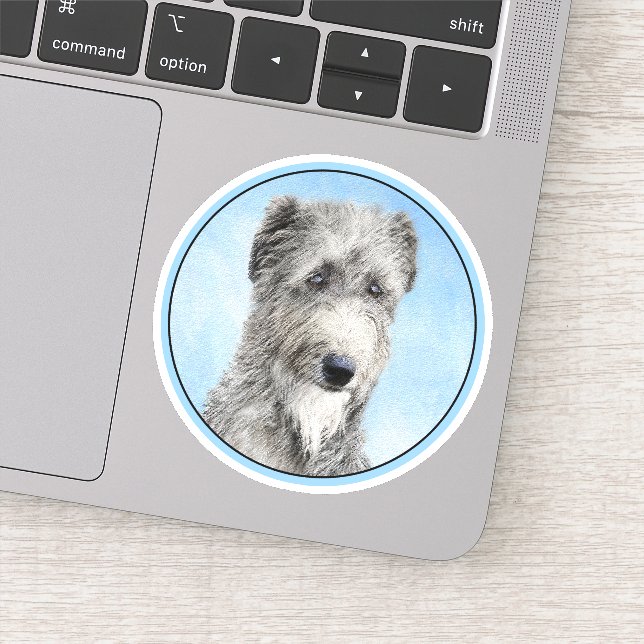 Scottish Deerhound Painting - Cute Original Dog Ar Sticker (Detail)