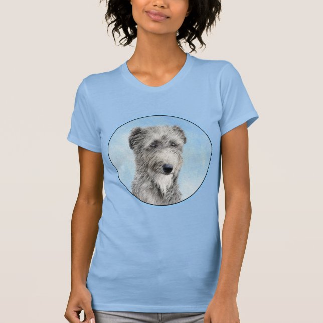 Scottish Deerhound Painting - Cute Original Dog Ar T-Shirt (Front)