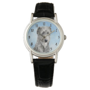 Scottish Deerhound Painting - Cute Original Dog Ar Watch