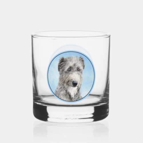 Scottish Deerhound Painting _ Cute Original Dog Ar Whiskey Glass