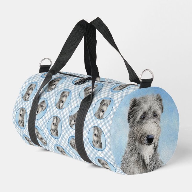 Scottish Deerhound Painting Grey Original Dog Art Duffle Bag (Left Corner)