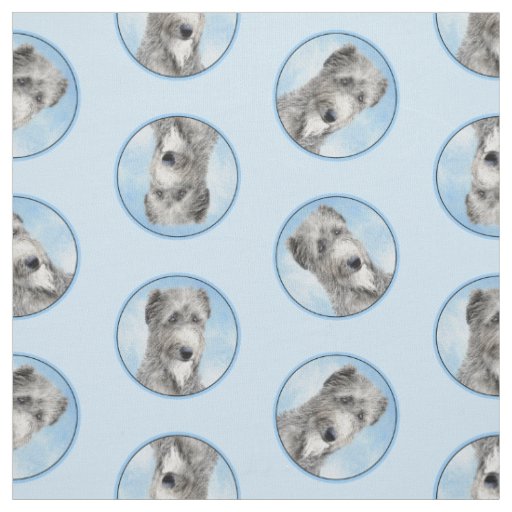 Scottish Deerhound Painting Grey Original Dog Art Fabric