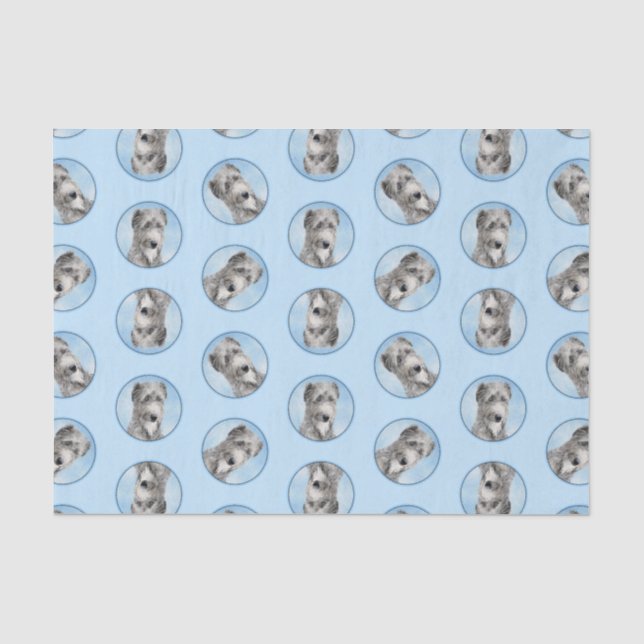 Scottish Deerhound Painting Grey Original Dog Art Tissue Paper (Front)