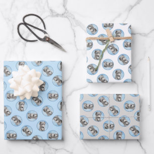 Scottish Deerhound Painting Grey Original Dog Art Wrapping Paper Sheets