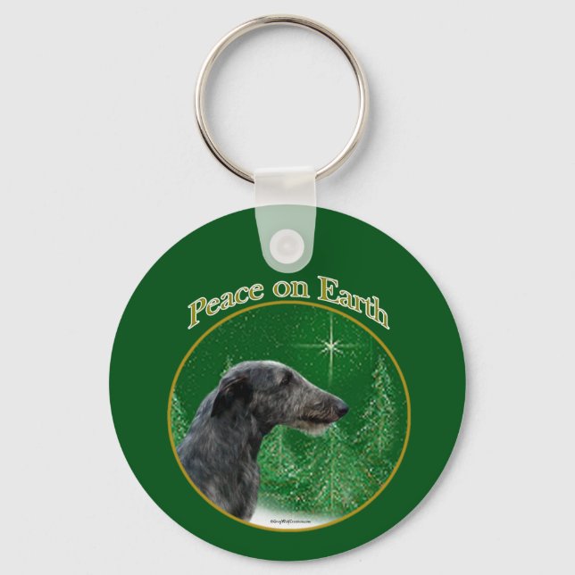 Scottish Deerhound Peace Keychain (Front)