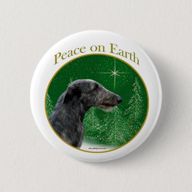 Scottish Deerhound Peace Pinback Button (Front)