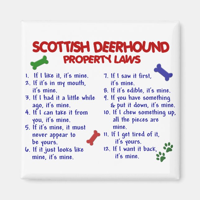 SCOTTISH DEERHOUND Property Laws 2 Magnet (Front)