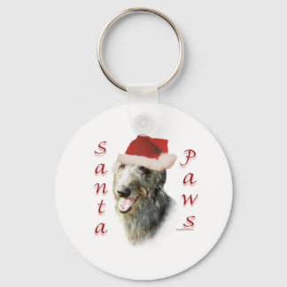 Scottish Deerhound Santa Paws Keychain