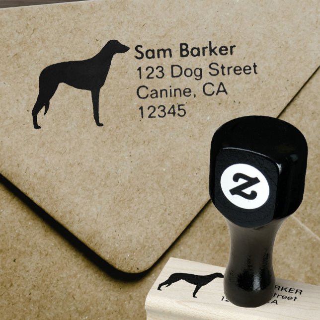 Scottish Deerhound Silhouette Return Address Rubber Stamp (Creator Uploaded)