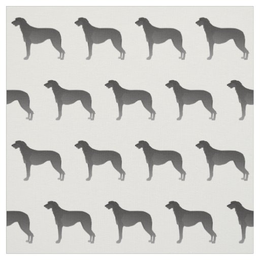 Scottish Deerhound Silhouette Tiled Fabric