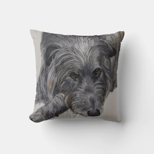 Scottish Deerhound Throw Pillow (Front)