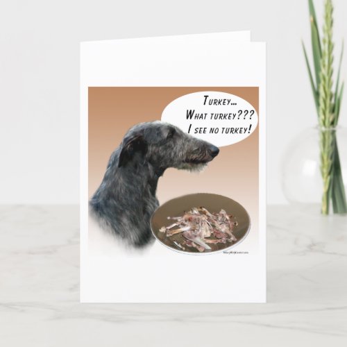 Scottish Deerhound Turkey Holiday Card