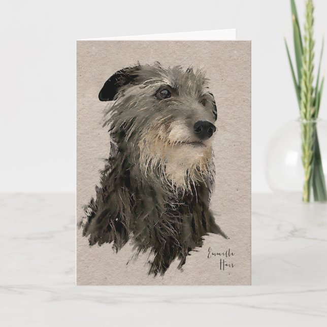 Scottish deerhound Twilight Holiday Card (Front)