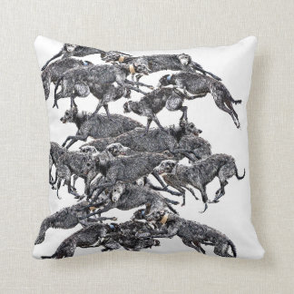 scottish deerhounds en goguette throw pillow