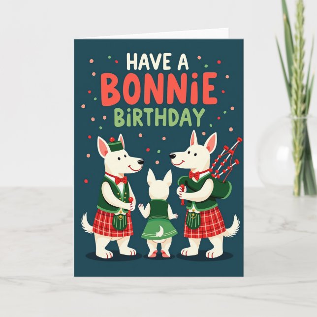 Scottish Dog Birthday Card (Front)