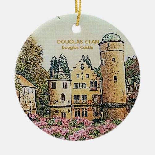 Scottish Douglas Clans Castle Christmas Keepsake Ceramic Ornament