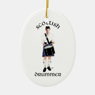 Scottish Drummer - Blue Kilt Ceramic Ornament