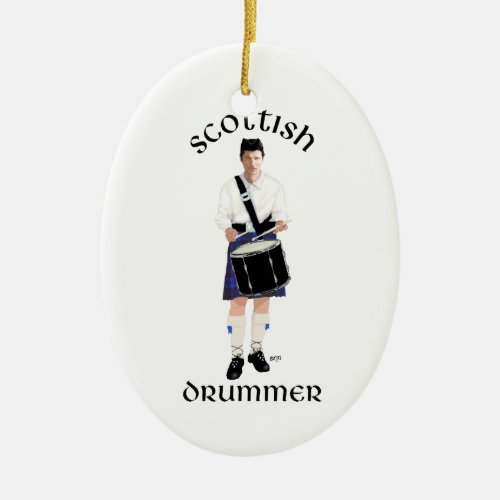 Scottish Drummer _ Blue Kilt Ceramic Ornament