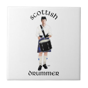 Scottish Drummer - Blue Kilt Ceramic Tile