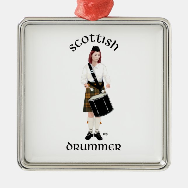 Scottish Drummer - Butterscotch Metal Ornament (Front)
