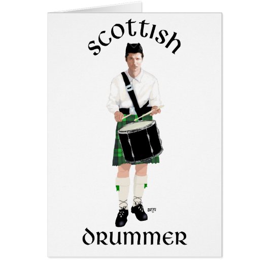Scottish Drummer - Green Kilt Cards (Front)