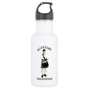 Scottish Drummer - Green Kilt Stainless Steel Water Bottle