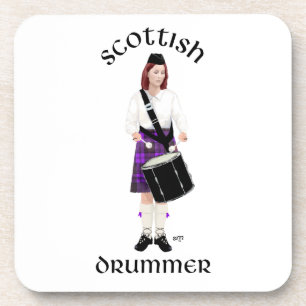 Scottish Drummer - Purple Kilt Beverage Coaster