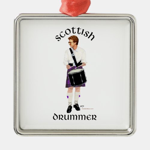 Scottish Drummer _ Purple Kilt Metal Ornament