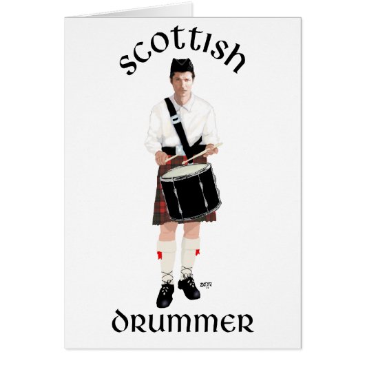 Scottish Drummer - Red Kilt Cards (Front)