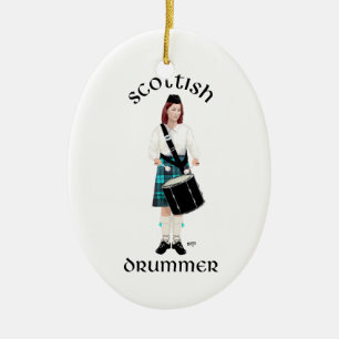 Scottish Drummer - Turquoise Ceramic Ornament