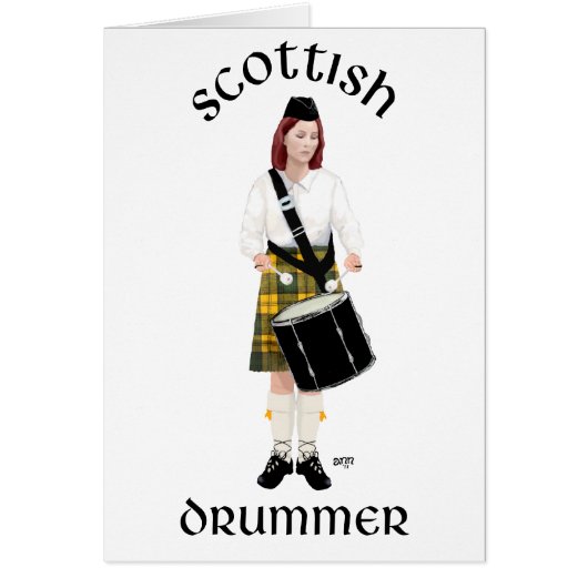 Scottish Drummer - Yellow Kilt Cards (Front)