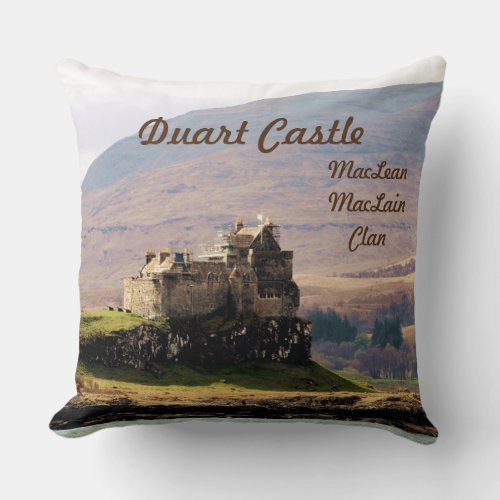 Scottish Duart Castle  MacLeanMacLain Clan Throw Pillow
