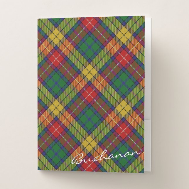 Scottish Effects Clan Buchanan Tartan Pocket Folder (Front)