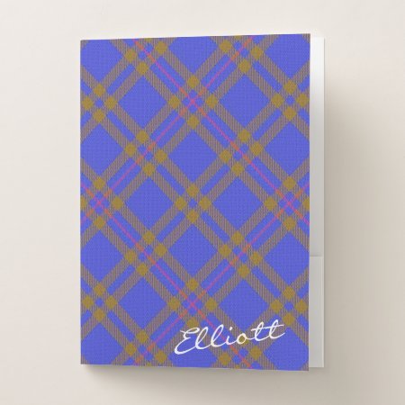 Scottish Effects Clan Elliot Tartan Pocket Folder