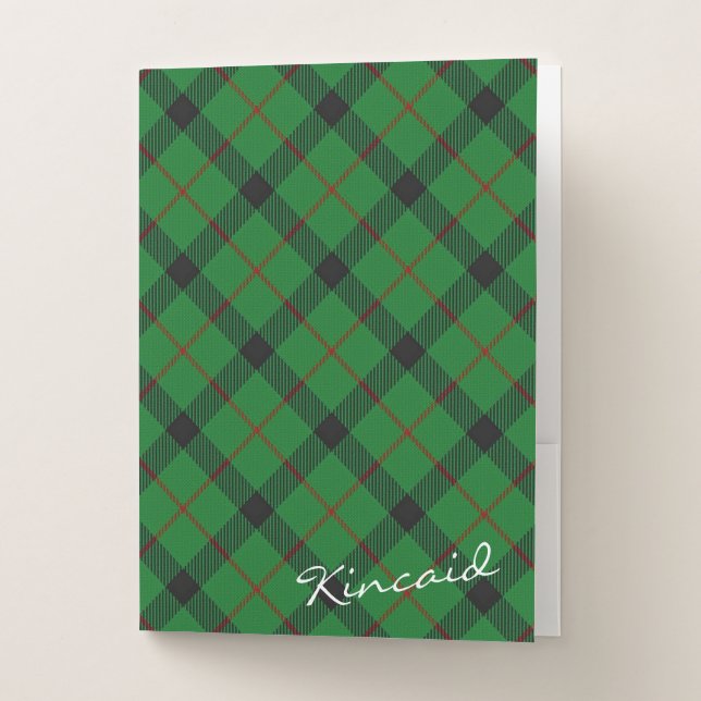 Scottish Effects Clan Kincaid Tartan Pocket Folder (Front)
