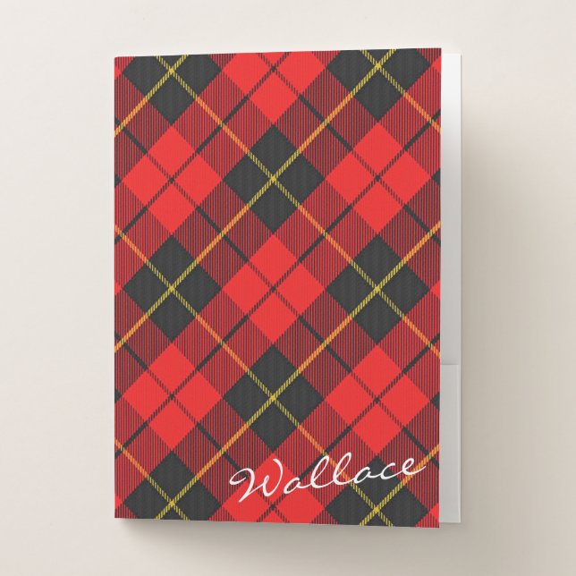 Scottish Effects Clan Wallace Tartan Pocket Folder (Front)