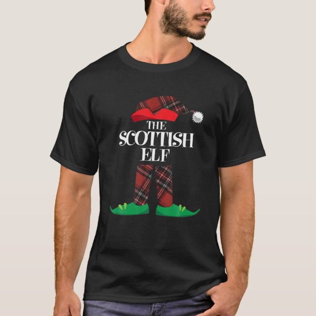 Scottish Elf Matching Group Family Christmas Pajam T-Shirt (Front)