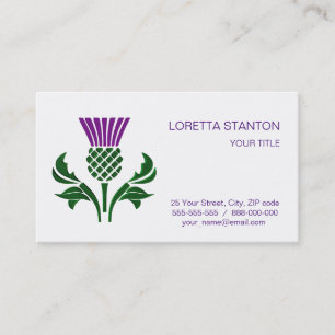 Scottish emblem thistle business card