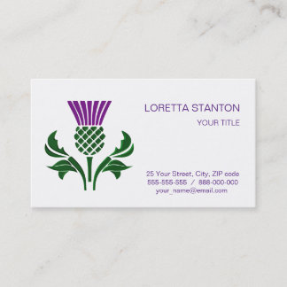 Scottish emblem thistle business card