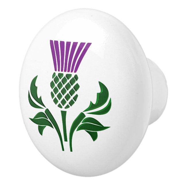 Scottish emblem thistle ceramic knob (Right)